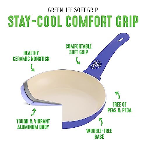 GreenLife Soft Grip Healthy Ceramic Nonstick 16 Piece Kitchen Cookware Pots