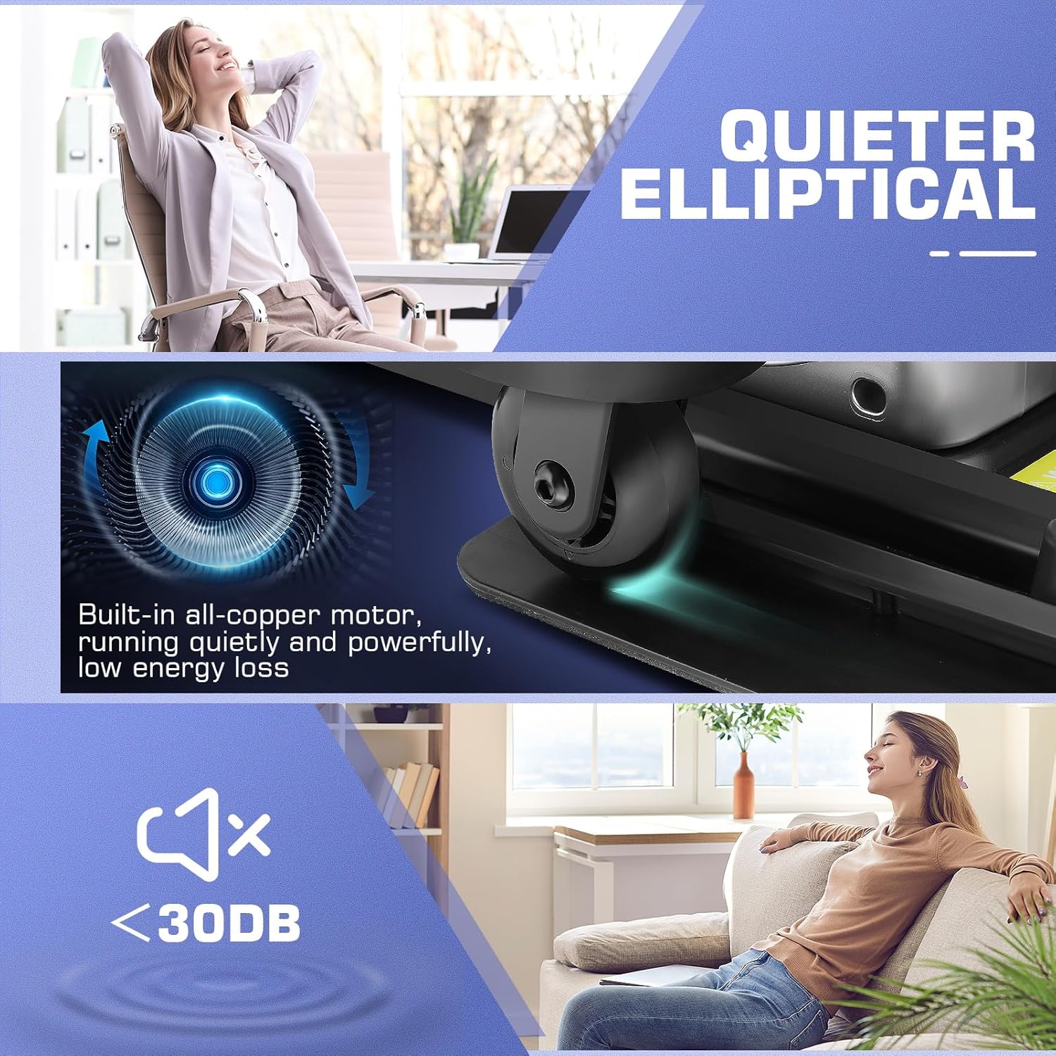 Under Desk Elliptical, Electric Seated Foot Pedal Exerciser with Fitness APP, Mini Elliptical for Home, LCD Display Monitor, Remote Control, Ellipse Leg Exerciser for Seniors