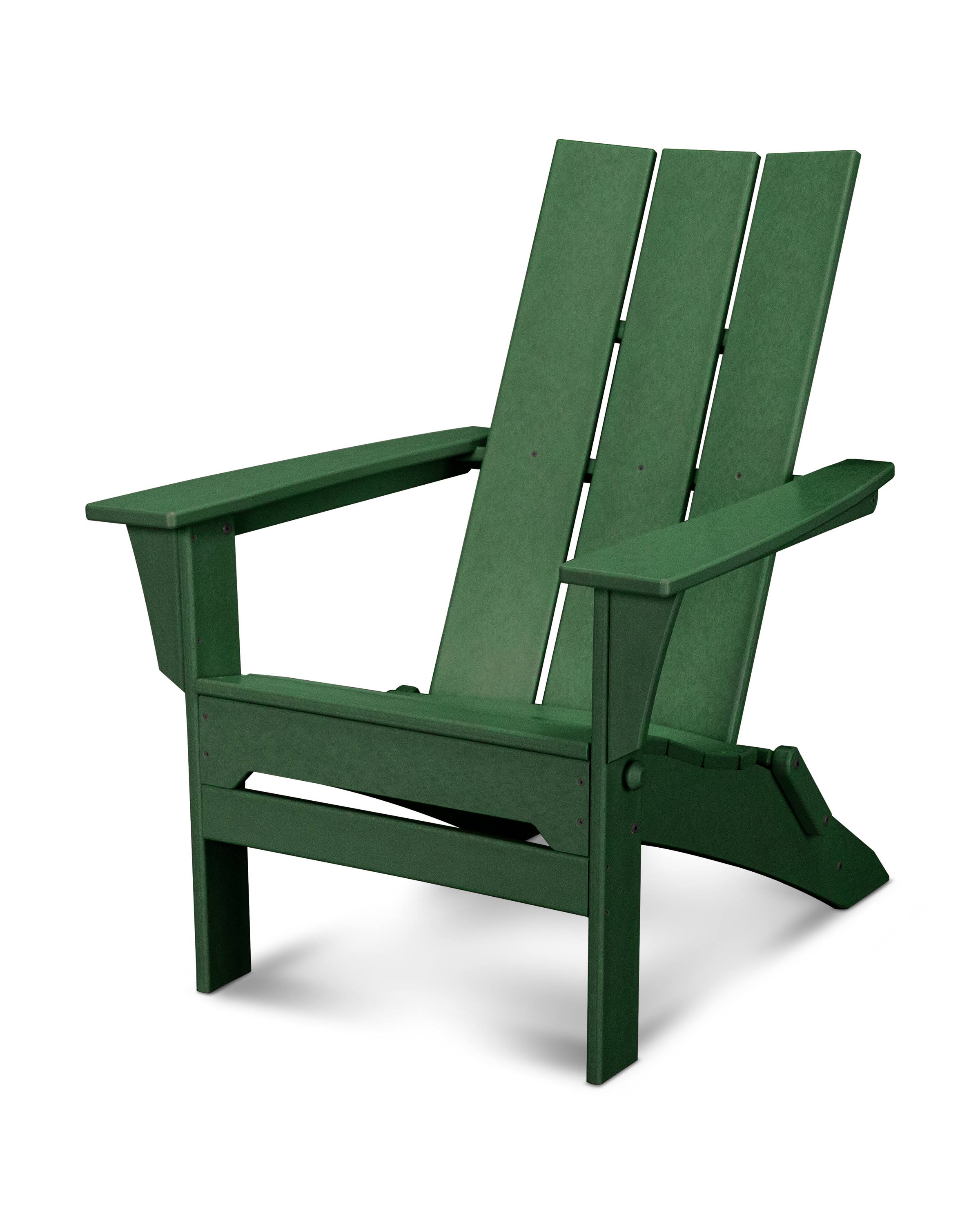 POLYWOOD Modern Folding Adirondack Chair, Green
