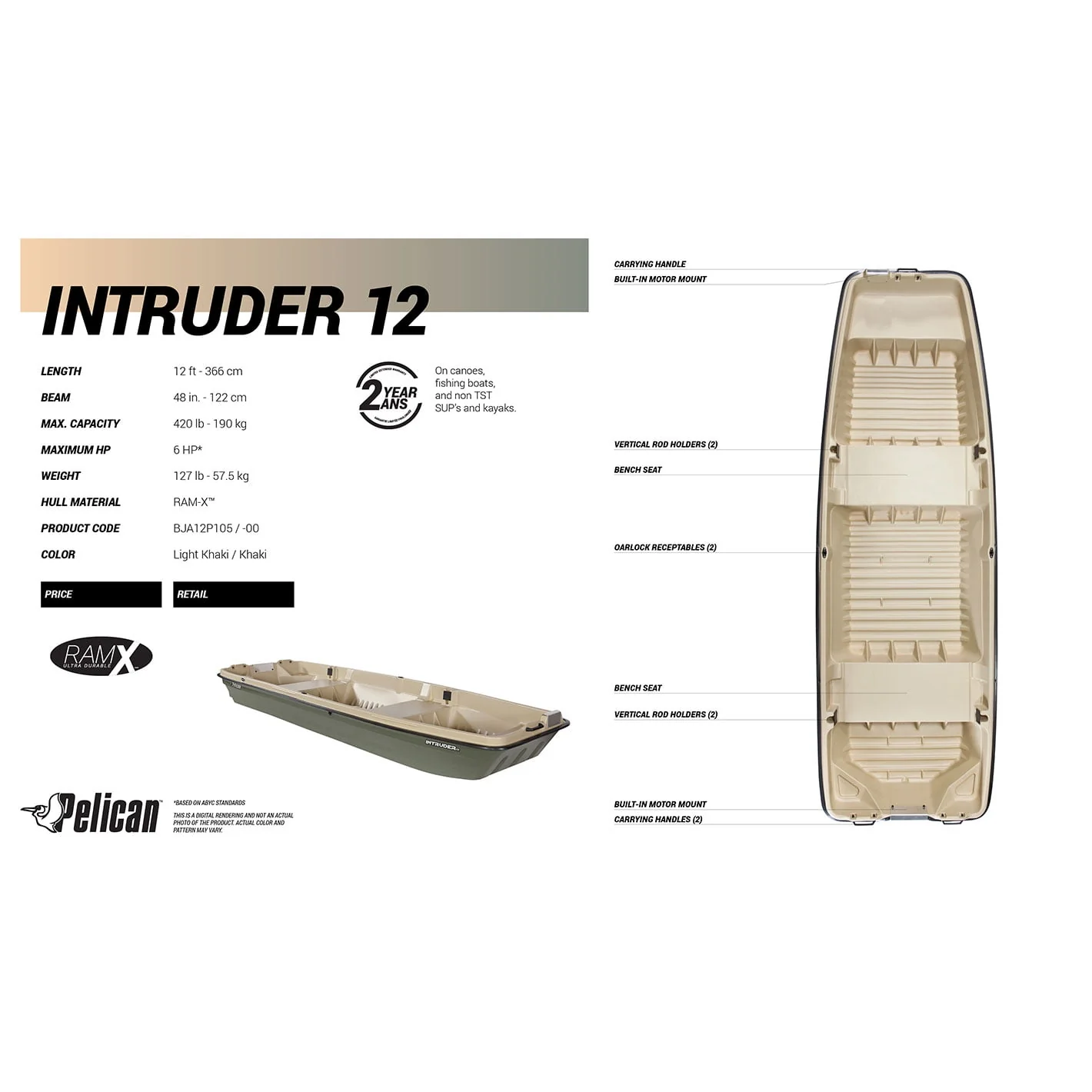 Pelican - Intruder 12 fishing boat