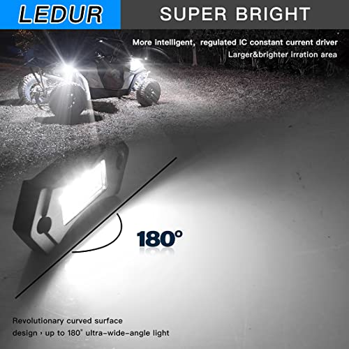 LEDUR R3 Rock Lights White 16PODS White Rock Lights with 540LM 64LED Lights for Je-ep Offroad Trucks UTV Boat RZR Shockproof Waterproof Lights High Power Underbody Neon Trail Rig DC9-32V
