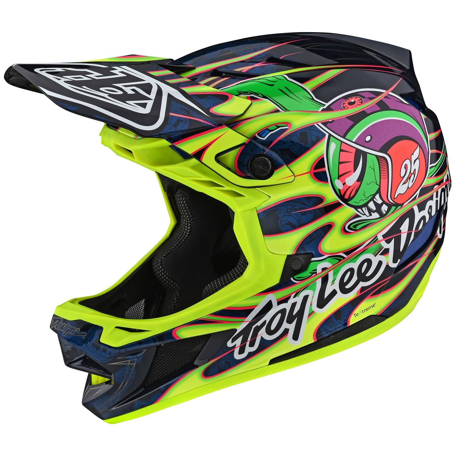 Troy Lee Designs D4 Composite Helmet Eyeball Flo Yellow, XL