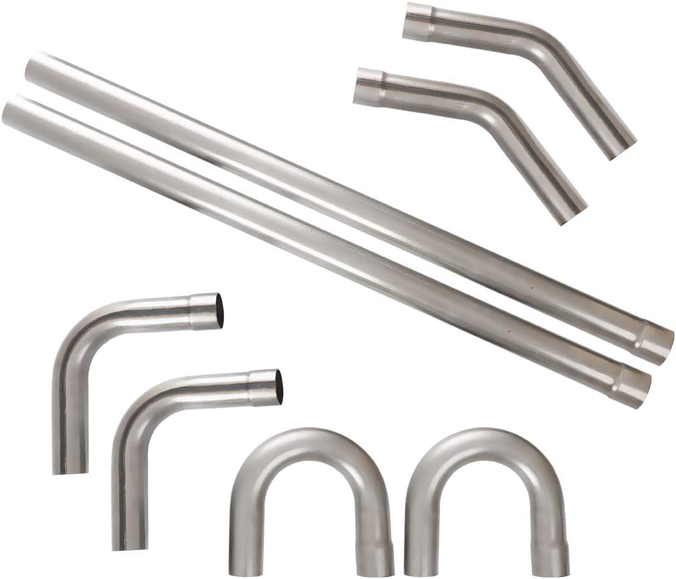 2.5'' Mild Steel Custom Exhaust Kit Tubing Mandrel Bend Pipe Straight & U-Bend Universal 8PCS