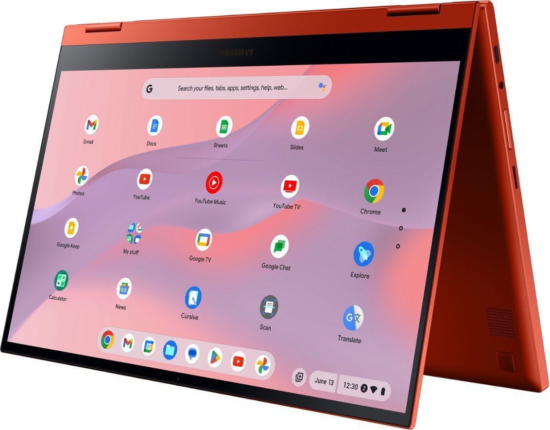SAMSUNG Galaxy 2 in 1 Chromebook 2 13.3" FHD(1920 x 1080) Touchscreen Laptop, Intel Core i3-10110U, 2.10 GHz, 8GB LPDDR3 RAM, 128GB eMMC, Backlit Keyboard, Chrome OS, Fiesta Red with Accessories
