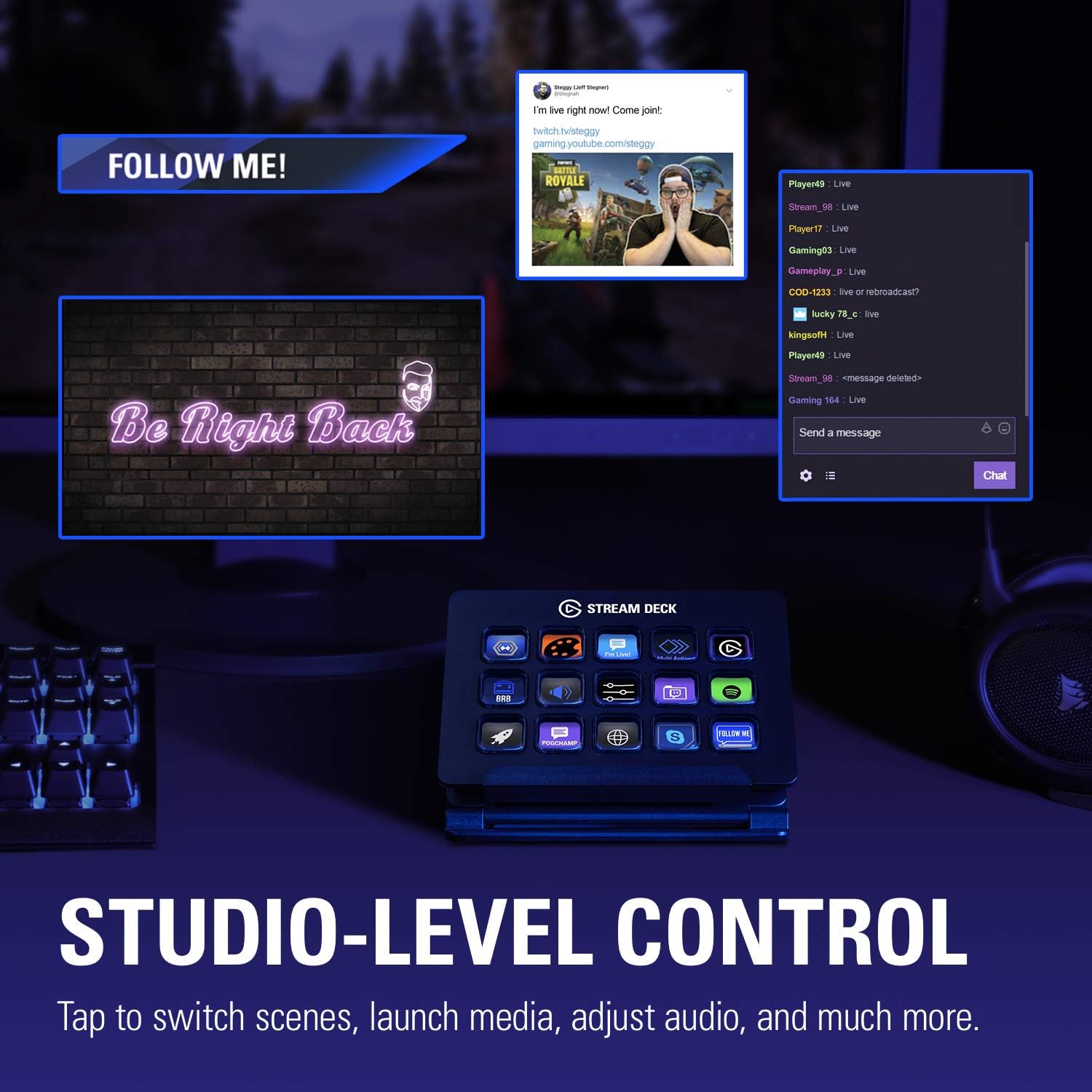 Elgato 4K60 Pro MK.2 PCIe Capture Card4K60 HDR10 Capture & Stream Deck - Live Content Creation Controller with 15 Customizable LCD Keys, Adjustable Stand, for Windows 10 and macOS 10.13 or Late