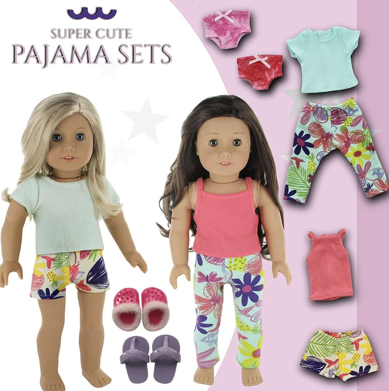 PZAS Toys Doll Bunk Bed - Doll Bunk Bed for 18 Inch Dolls 23 Piece Set Complete with Linens, Pajamas, and Shelves, Fits American Girl Doll