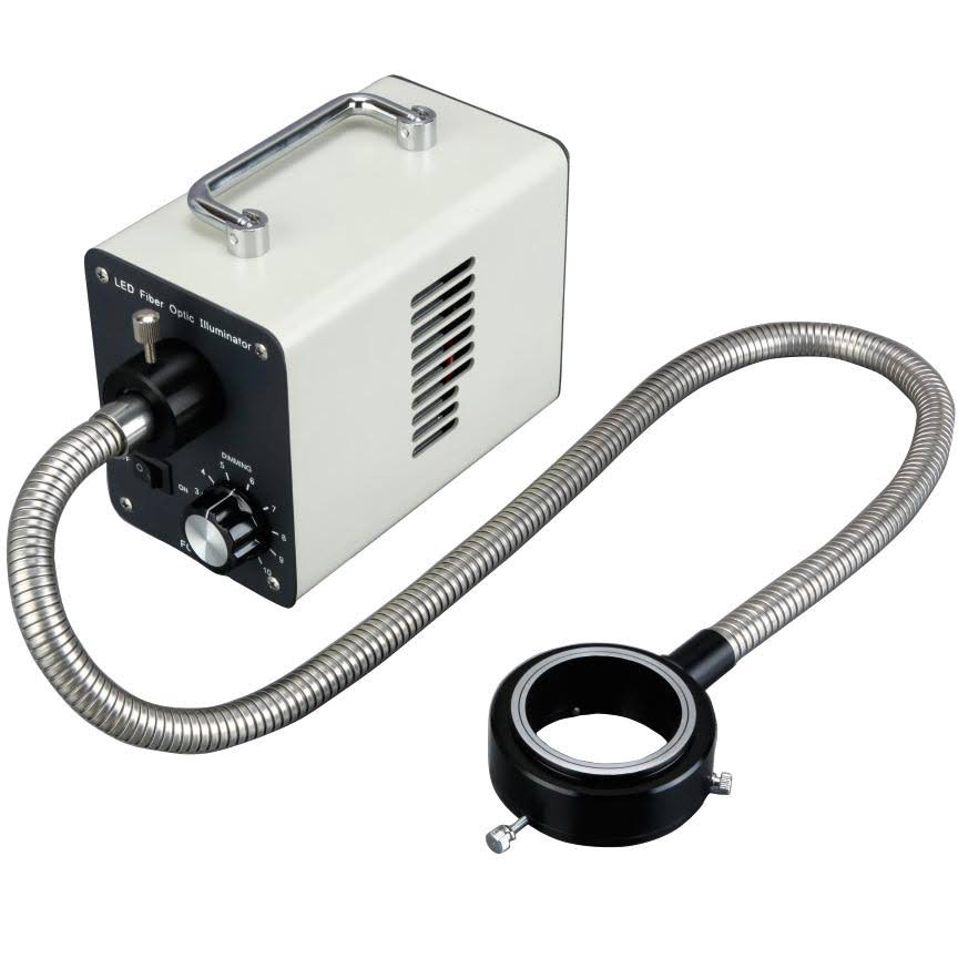 Amscope 20W LED Fiber Optic O-Ring Light Microscope Illuminator