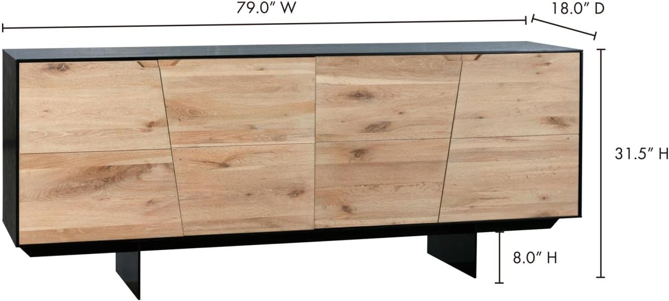 Moe's Home Collection Instinct Sideboard, Black and Natural