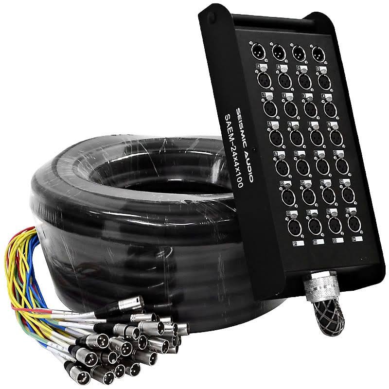 Seismic Audio SAEM-24x4x100 24-Channel XLR Color-Coded Snake Cable - 100&