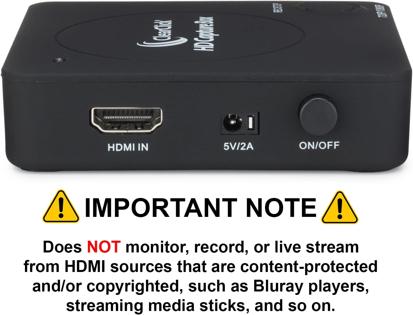 ClearClick HD Capture Box - Capture Video from Gaming Devices & HDMI Sources (No Computer Required)