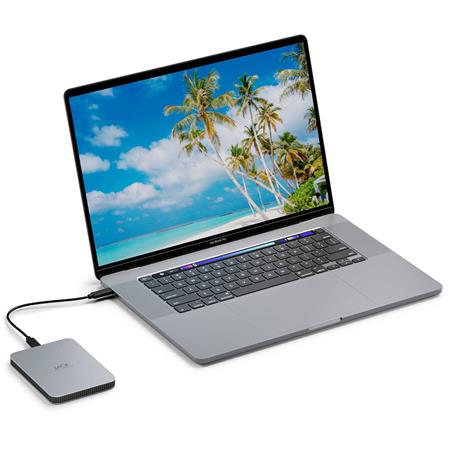 LaCie Mobile Drive STLP4000400 4TB USB-C Portable Hard Drive Moon Silver