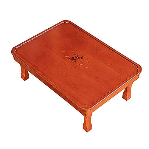 Folding Table, Korean Solid Wood Dining Table/Study Table/Coffee Table/Kang Table, for Tatami/Bay Window/Tea House (Size : 70×50×27cm)