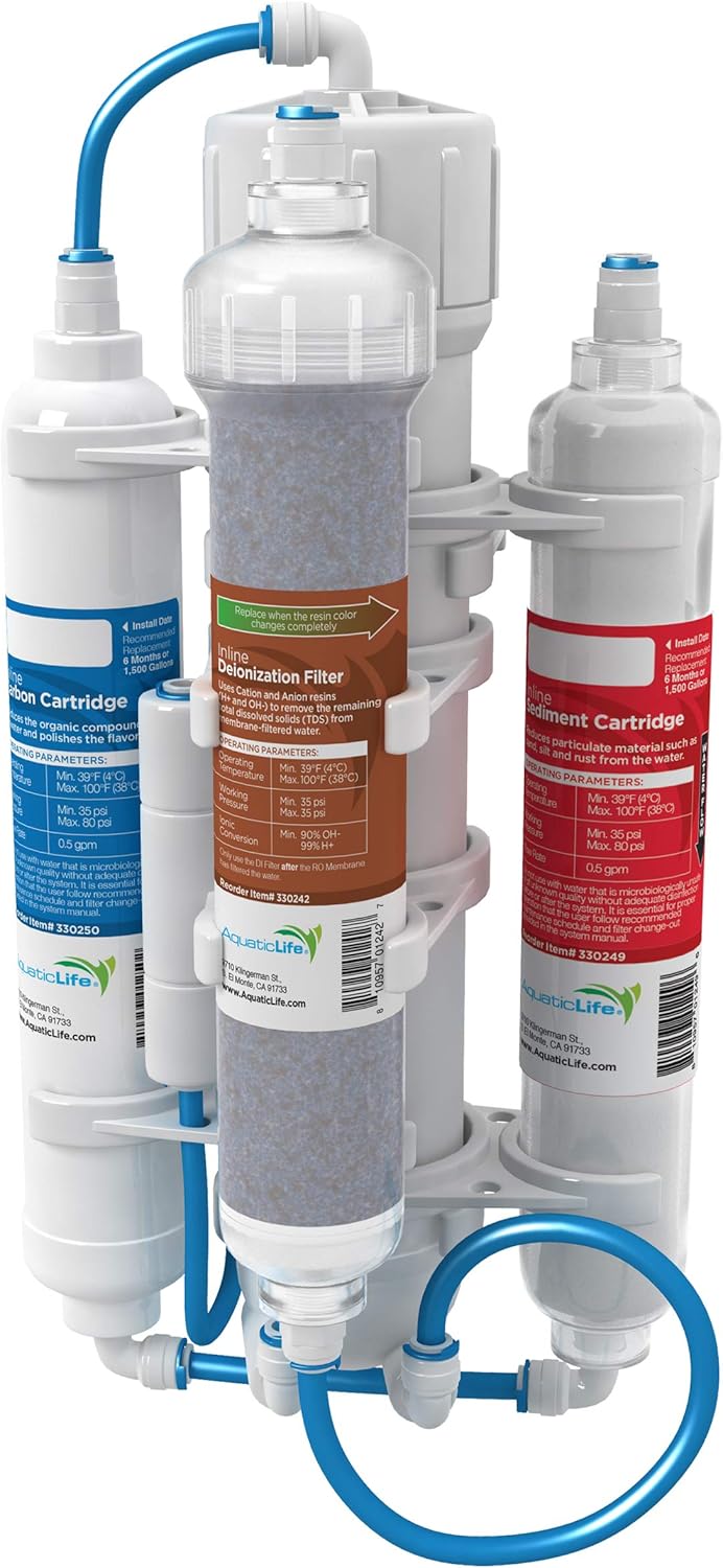 AQUATICLIFE Aquatic Life RO Buddie Plus DI Four Stage Reverse Osmosis Deionization Unit 50 GPD Pack of 2