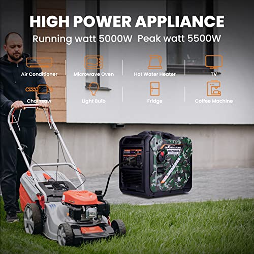 maXpeedingrods 4000 Watt Dual Fuel Inverter Generator with Bluetooth® Control Start and Display, RV Ready, Electric Start, Quiet for Outdoor Camping, Home Backup, Garden，PGMA Compliant