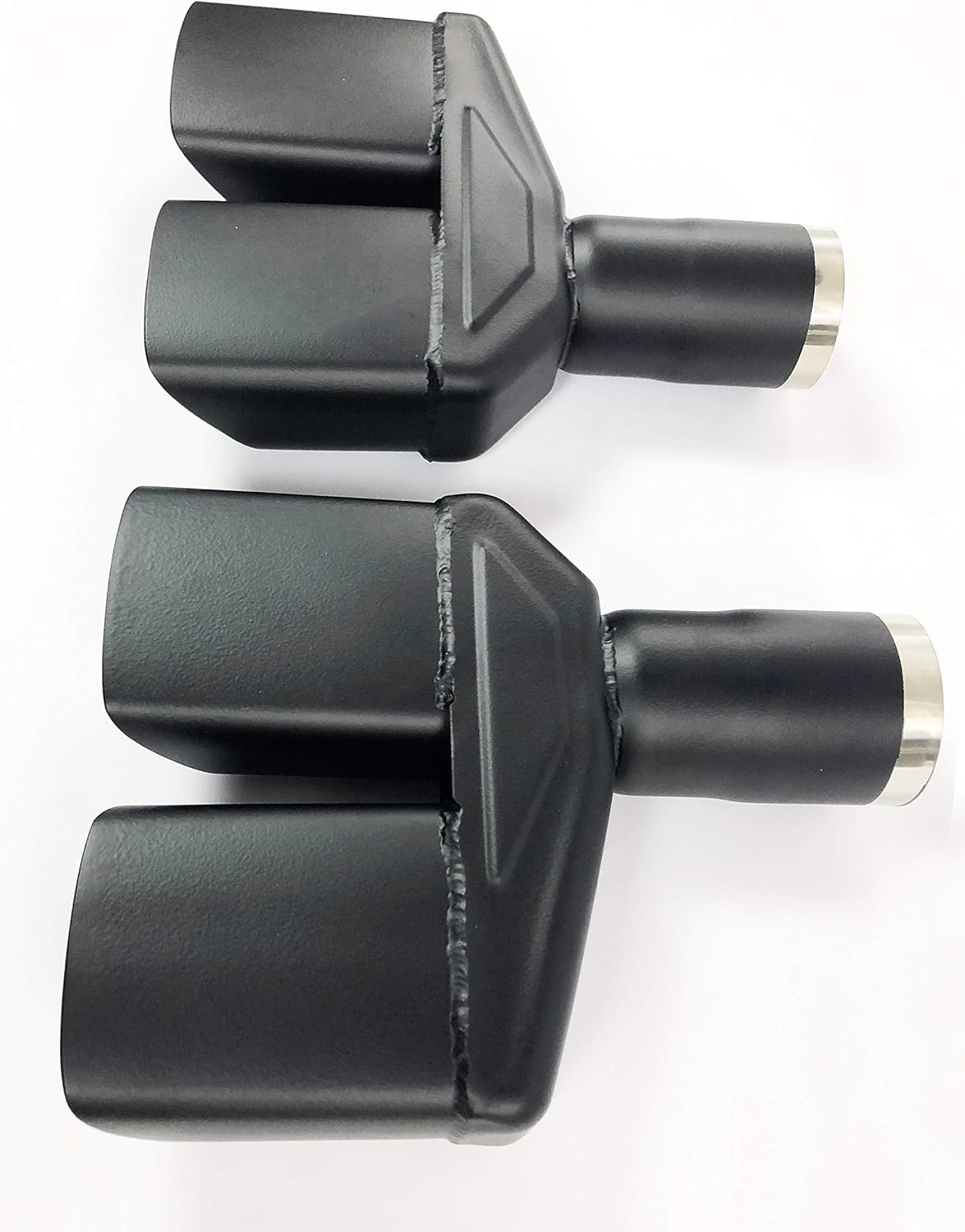Exhaust Tips 2.25 in Inlet 8.25" X 2.00" Challenger 10.50 in Long Dual Stainless HT Black Wesdon Exhaust Tips Left/Right