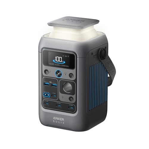 Anker SOLIX C300 DC Power Bank Station, Outdoor 288Wh Portable Power Station, LiFePO4 Battery, 300W Solar Generator, for Camping, Traveling, and Emergencies (No Wall Charger Included)