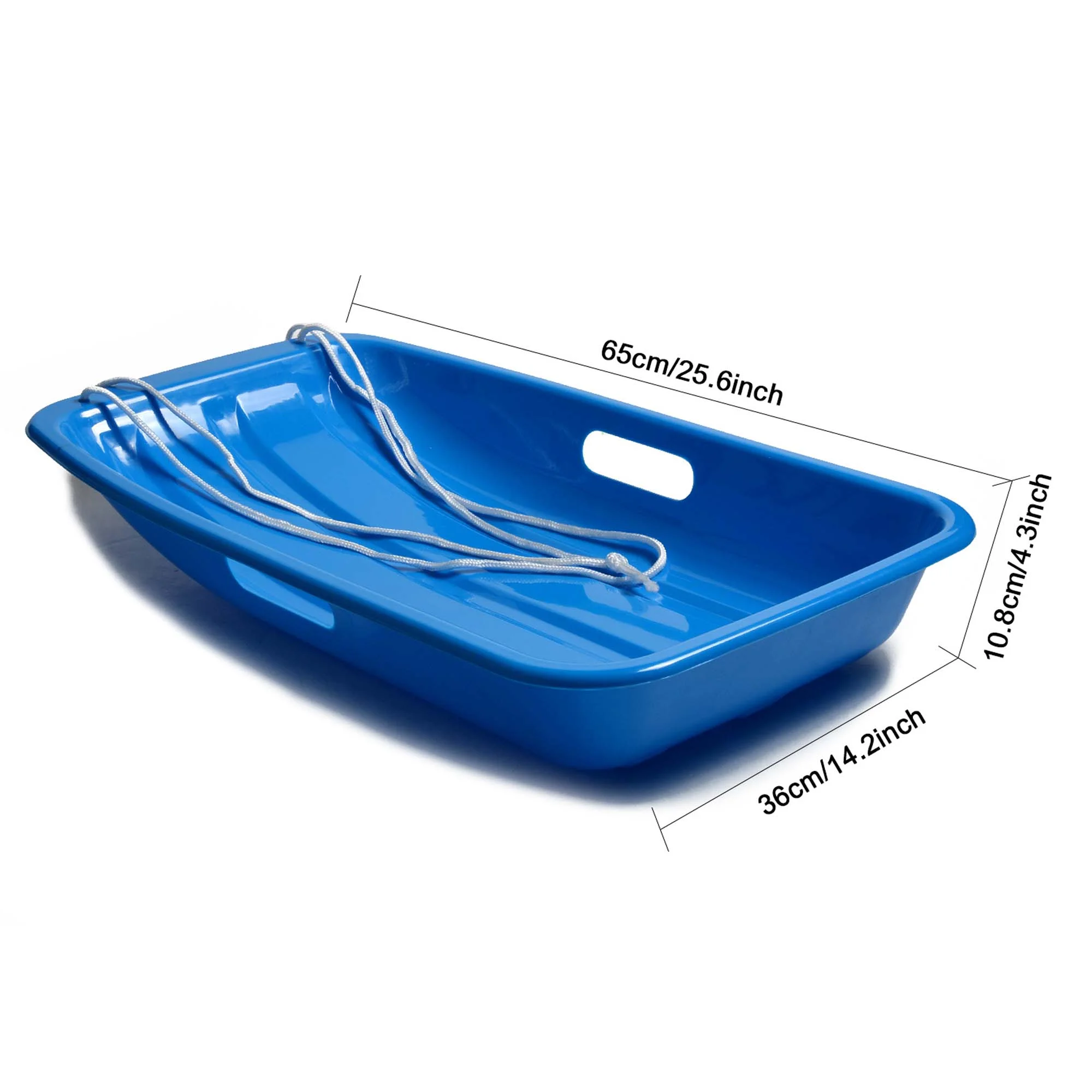 IMAGE Winter Durable Plastic Snow Sled in Boat Shape Snow Sledge for Kids and adult Outdoor Snow Seats , 25.6*14.2*4.3 inch inch Green Color