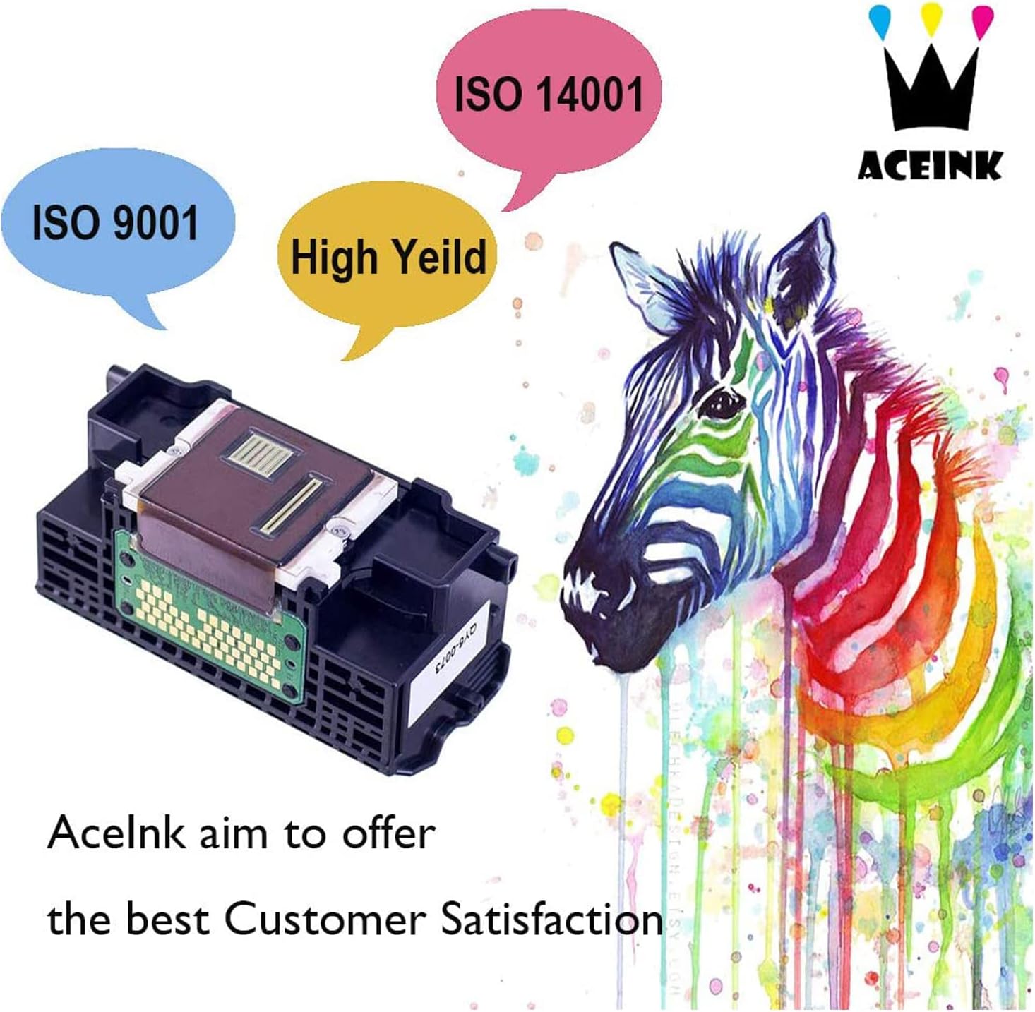 AceInk QY6-0083 Printhead Print Head Compatible with MG6310 MG6320 MG6350 MG6380 MG7120 MG7150 MG7180 iP8720 iP8750 iP8780 MG7140 MG7550 Printer Pack of 2