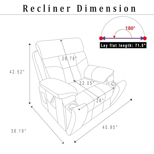 Power Lift Chair Lay Flat Recliner Infinite Position Electric Dual Motor Stand Up Lift Chair with Massage and Heat for Adults,Heavy Duty Recliners with 2 Remote Controls and Two Cup Holders