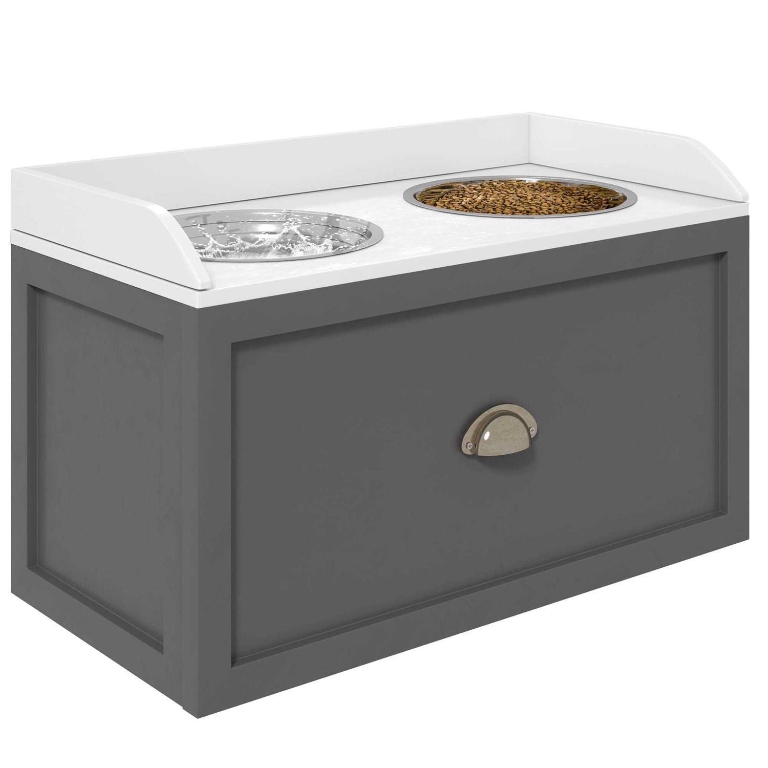 PawHut Large Elevated Dog Bowls with Storage Drawer - Pet Supplies online store