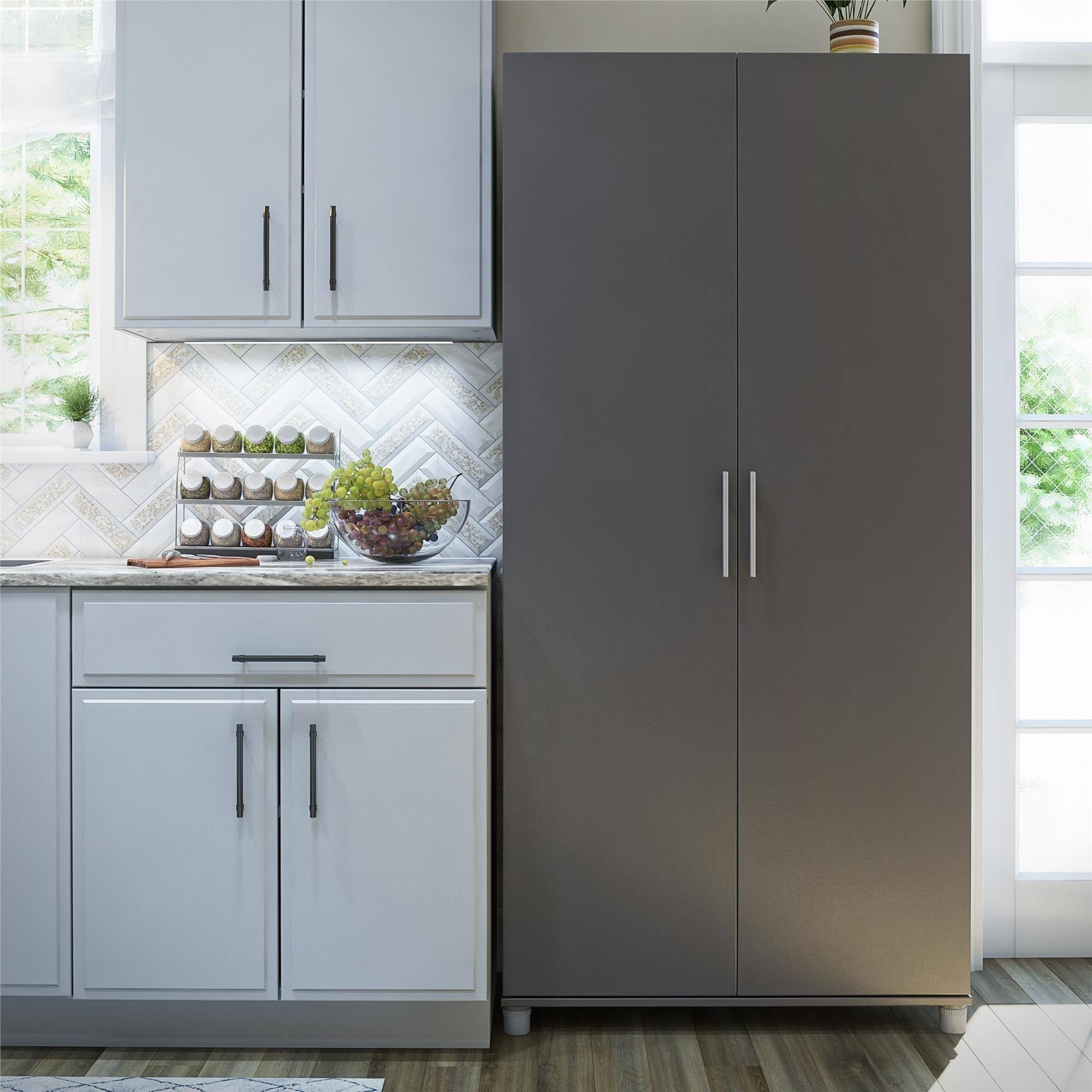 SystemBuild Tamara 36 inch Utility Storage Cabinet - Ivory Oak DO97214