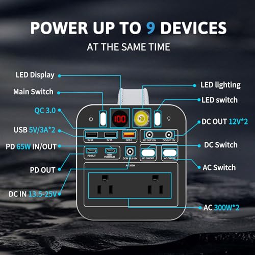 Powdeom Portable Power Station with AC Outlet for Camping, Outdoors, Off-Grid Life
