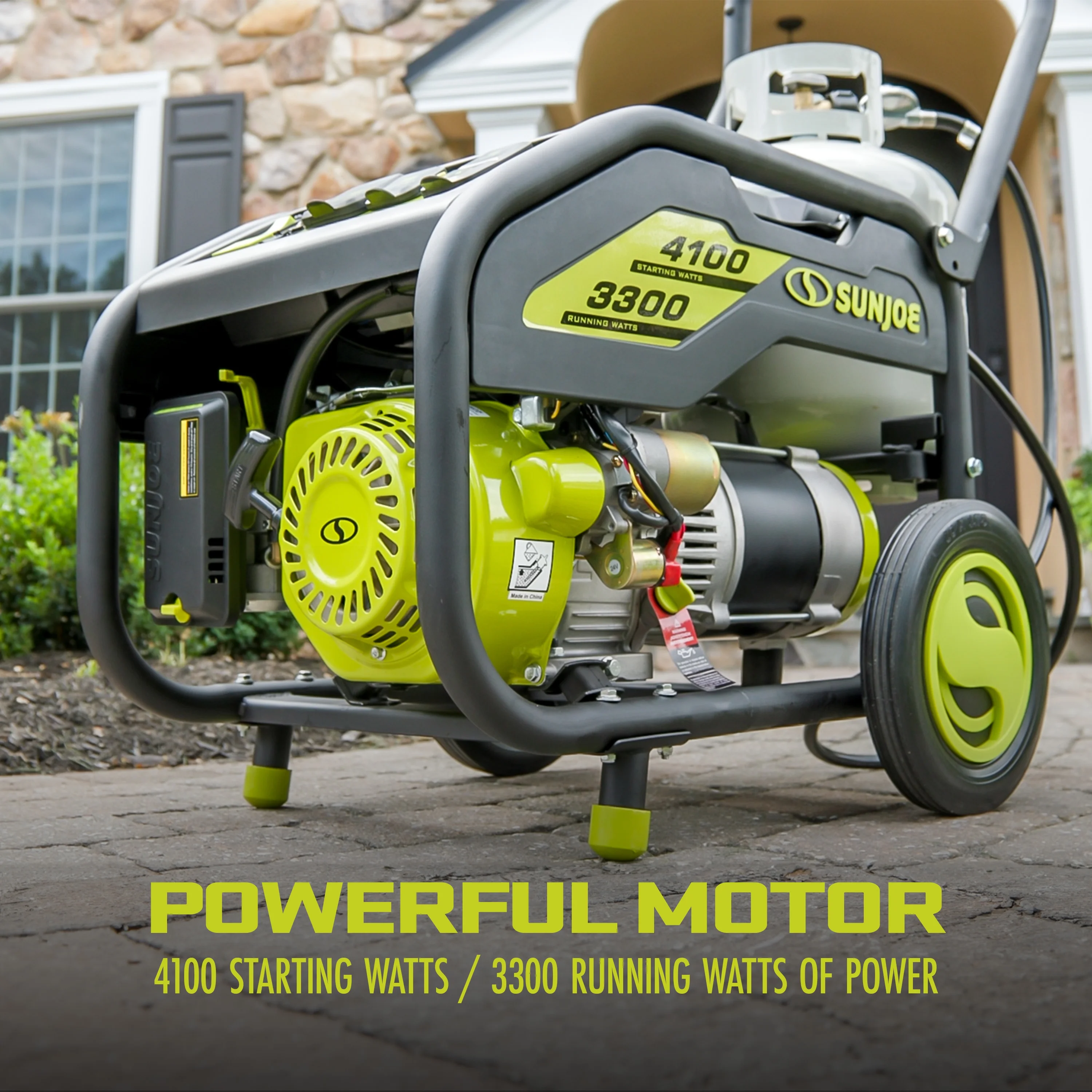 Power Joe 4100-Watt/3300-Watt Portable Propane Generator W/ Cover, 2.0-Ah Battery & Charger