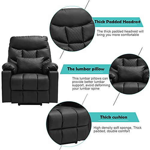IPKIG Power Lift Chairs Recliners for Elderly with Massage and Heated, Linen Fabric Lift Recliner Chair with USB Ports, Massage Remote and Side Pocket for Living Room, Home Theater Seat (Grey)