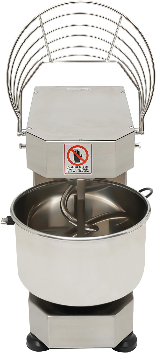 Commercial Food Mixer, 2 Speeds Electric Intelligent Mixer 12Qt Pizza Dough Machine 750W Flour Mixer Kitchen Kneading Machine for Domestic Commercial