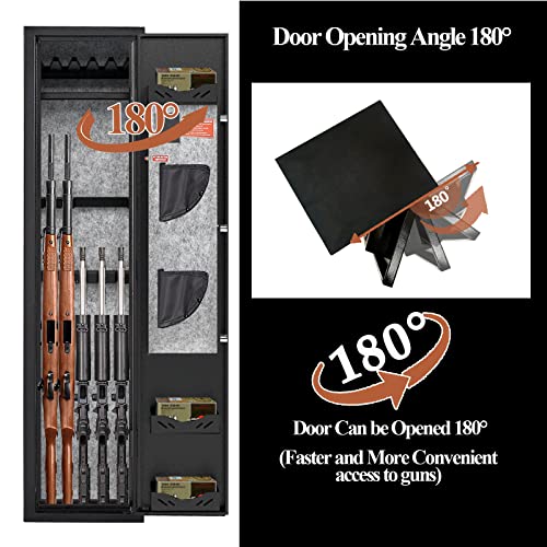 KAER 10-12 Gun Safes for Home Rifle and Pistols,Gun Safes & Cabinets,Quick Access Gun Cabinet,Large Rifle Safe with Removable Shelf and Separate Lockbox (Electronic 10-12 Gun Unassembled)