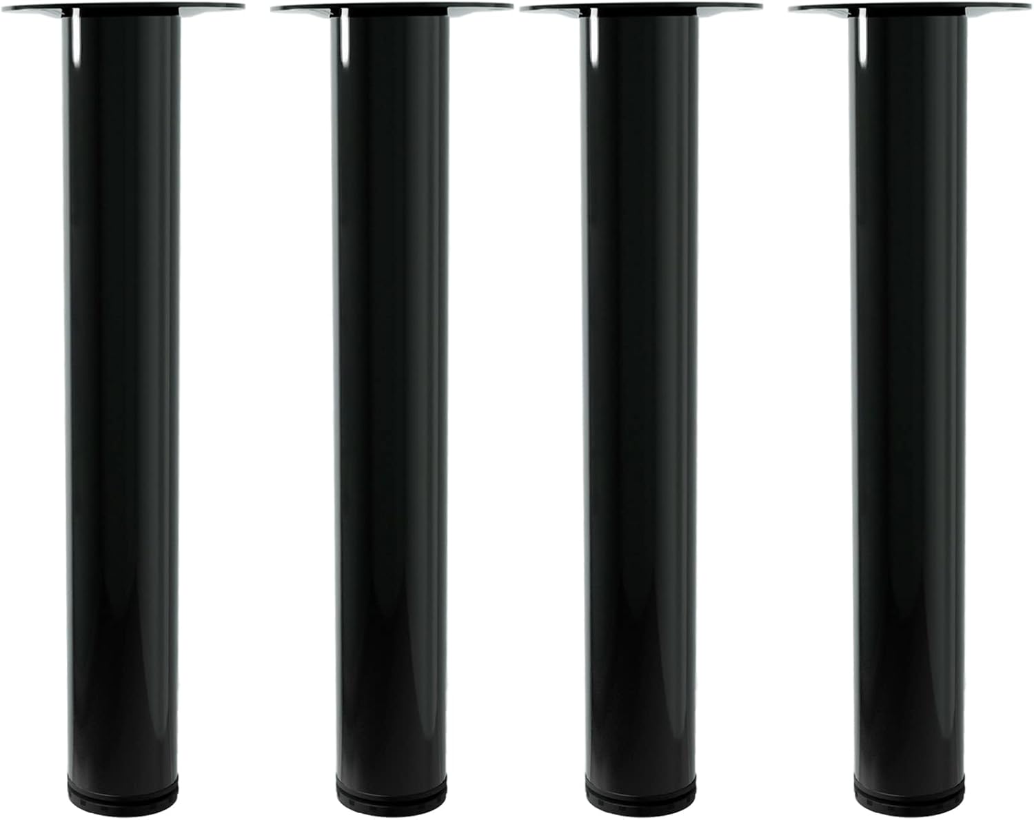 28 Inch Adjustable Table Legs, Black Legs for Desk, Sturdy Pipe Table Legs for Dining Table, Computer Table, ( Set of 4 )