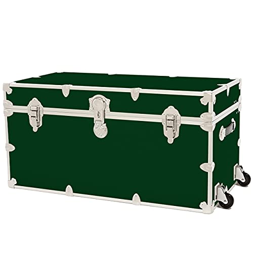 Rhino Trunk & Case XXL Leather Embossed Vinyl Trunk with Removable Wheels, College, Home & Office Storage 36"x18"x18" (Purple)