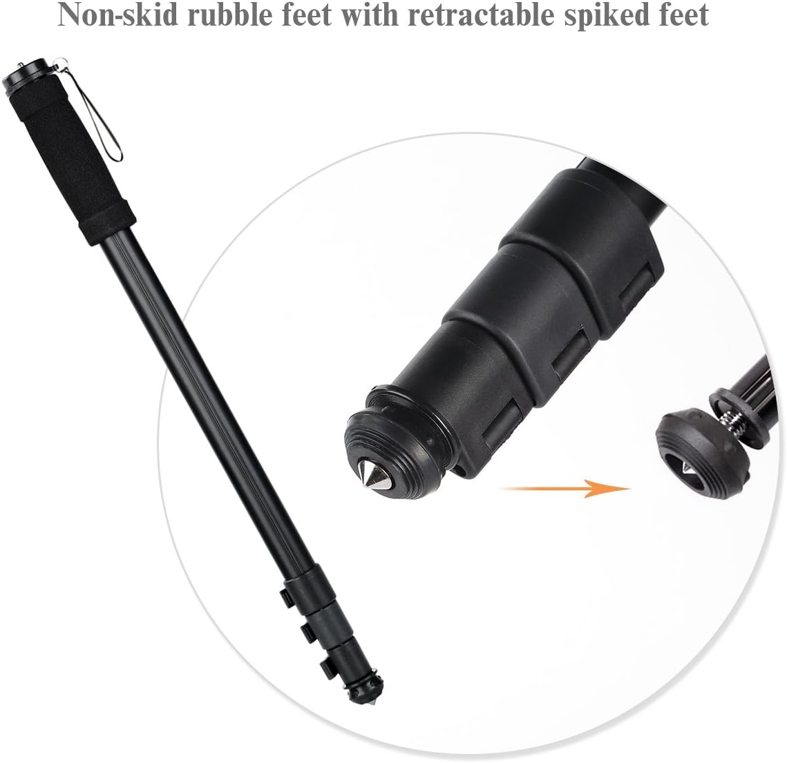 Camera Monopod,K&F Concept 4-Section 67/171CM Compact Portable Travel DSLR Monopod Unipod Stand Walking Trekking Stick Aluminum Alloy Lightweight SLR Cameras Camcorder Video