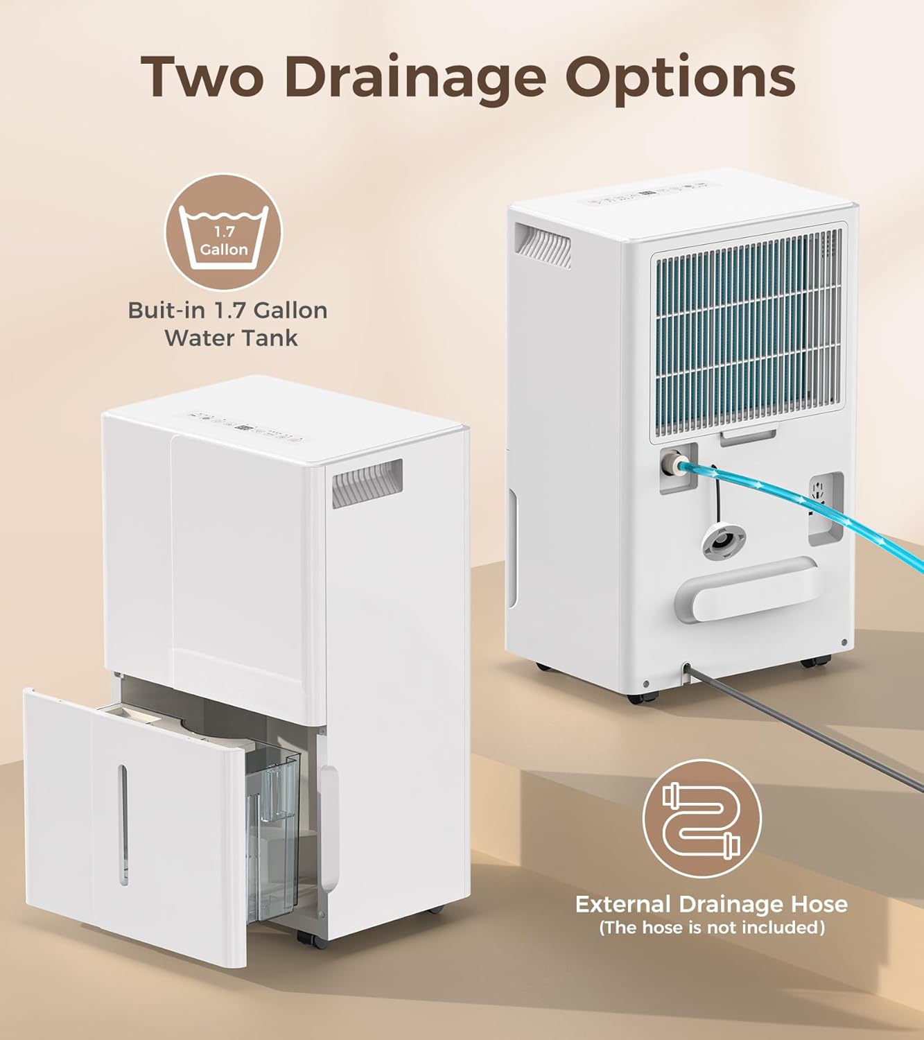 3000 Sq.Ft Dehumidifier, COWSAR Energy Star Dehumidifier with Wheels for Medium to Large Basement, Bedroom, Bathroom, Office - 35 Pints, 4 Modes, LED Display, 24H Timer, Whisper-Quiet, 1.7 Gallon Tank