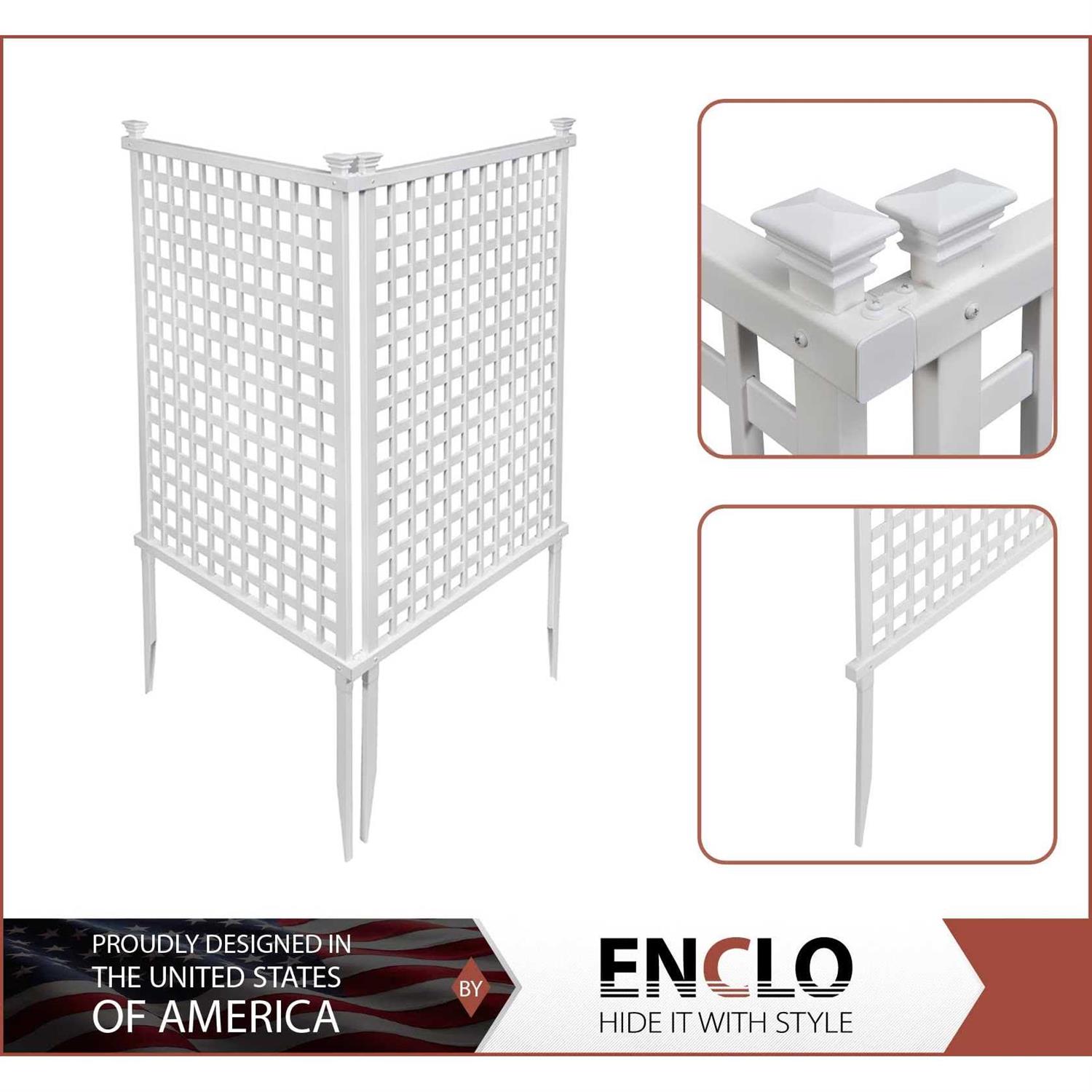 Enclo Privacy Screens 4.8 ft. H x 3 ft. W White Vinyl Highland-Lattice Privacy Screen - Shop Hardware Tools Online Store