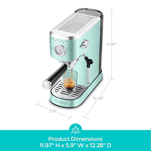 CASABREWS CM5418 Espresso Machine 20 Bar, Compact Espresso Maker with Steam Milk Frother, Stainless Steel Coffee Machine with 34oz Removable Water Tank for Cappuccino, Latte, Silver
