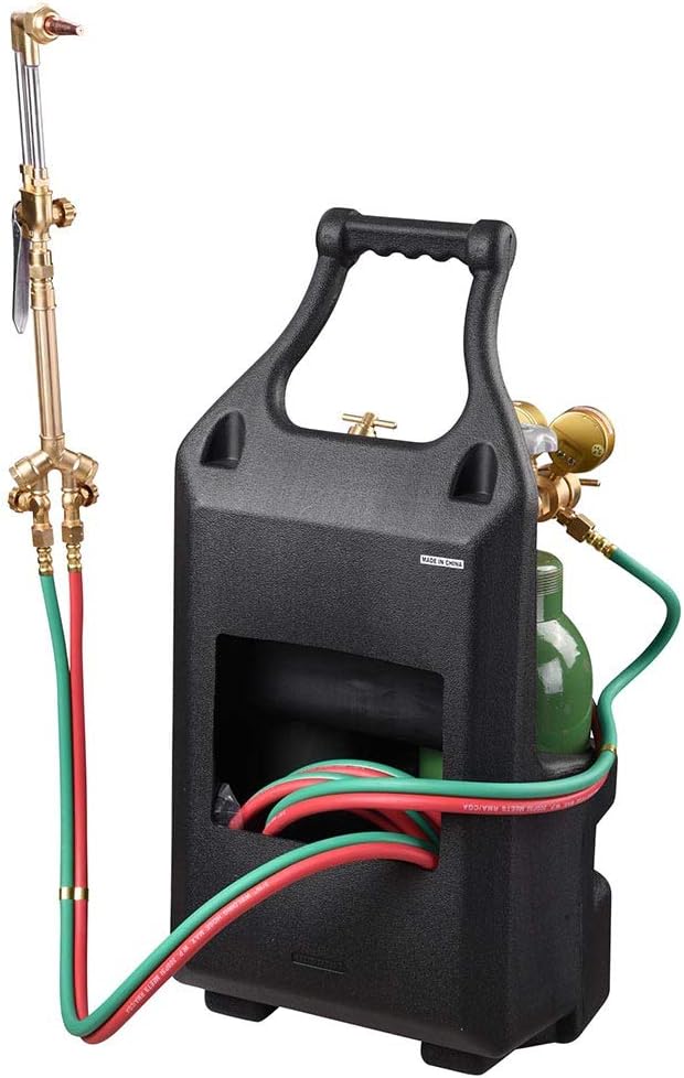Yescom DOT Portable Weld Torch Tank Kit Twin Tote Oxygen Acetylene Oxy Cutting Brazing Welding Goggles