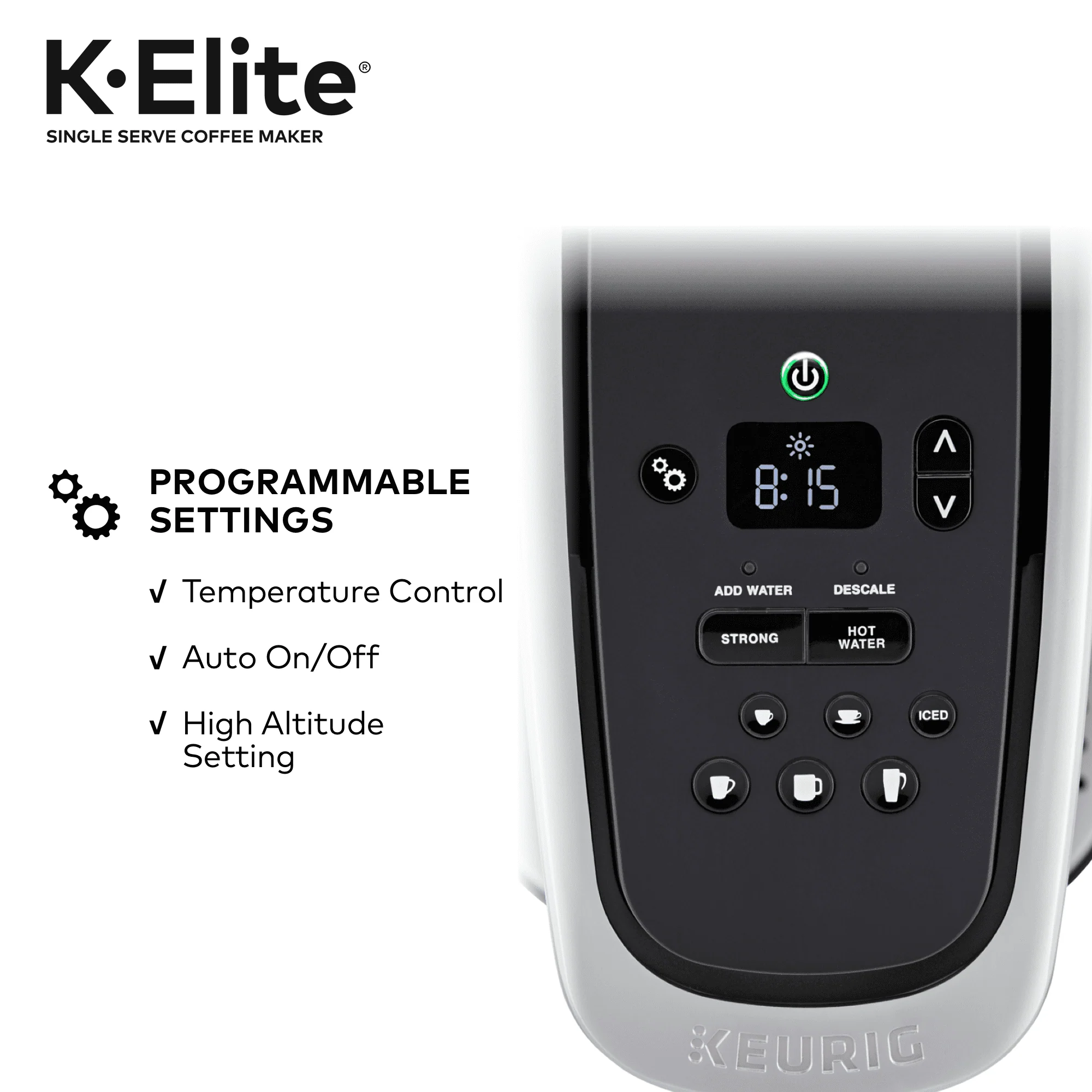 Keurig K-Elite, Single Serve K-Cup Pod Coffee Maker, Brushed Gold