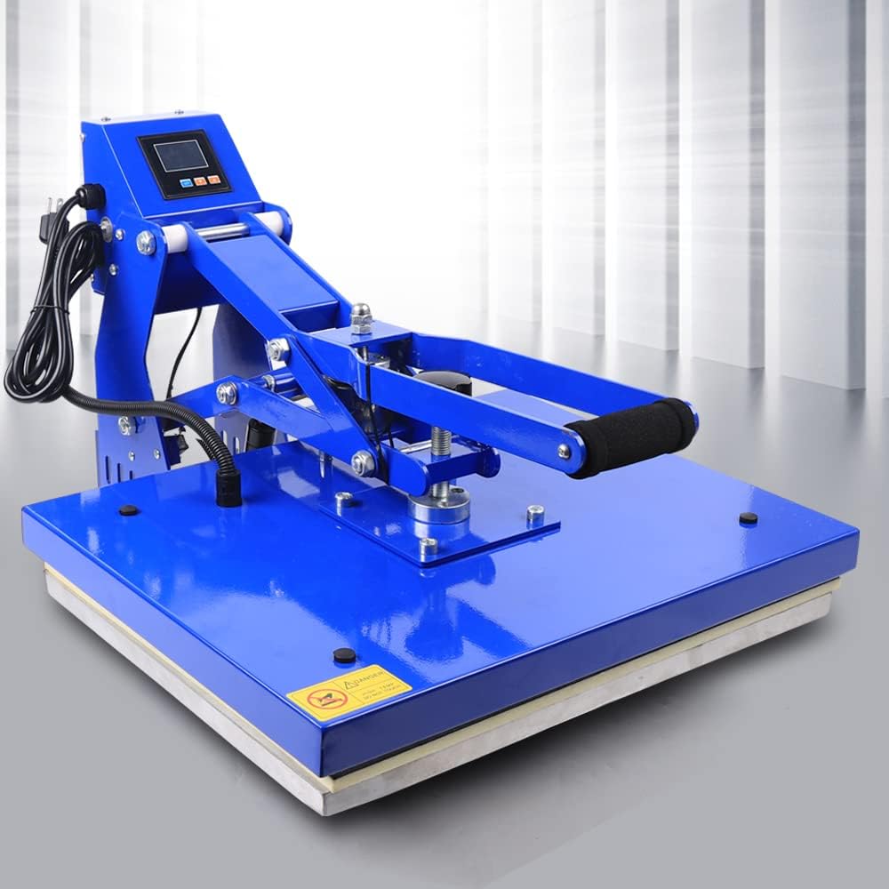 Auto Open Heat Press Machine 16x20 Inch Clamshell Heat Press, Digital Clam Heat Press for T Shirts Bags Mouse Pads More, Home Heat Transfer Machine for Gifts Business, blue