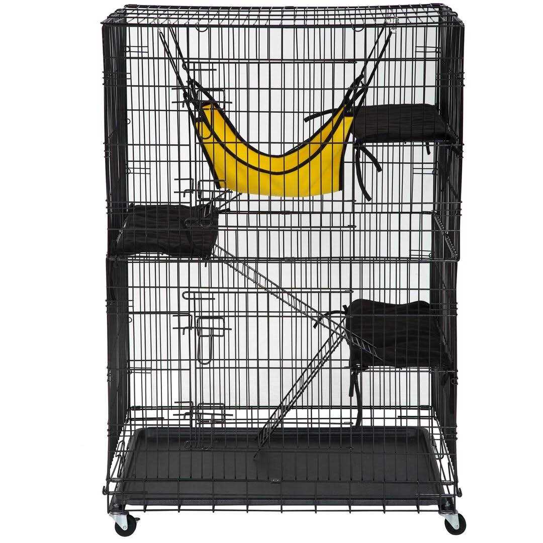 BestPet Cat Cage Crate Kennel 48 inches Cat Playpen with Free Hammock 3 Cat Bed 2 Front Doors 2 Ramp Ladders Perching Shelves - Pet Supplies online store