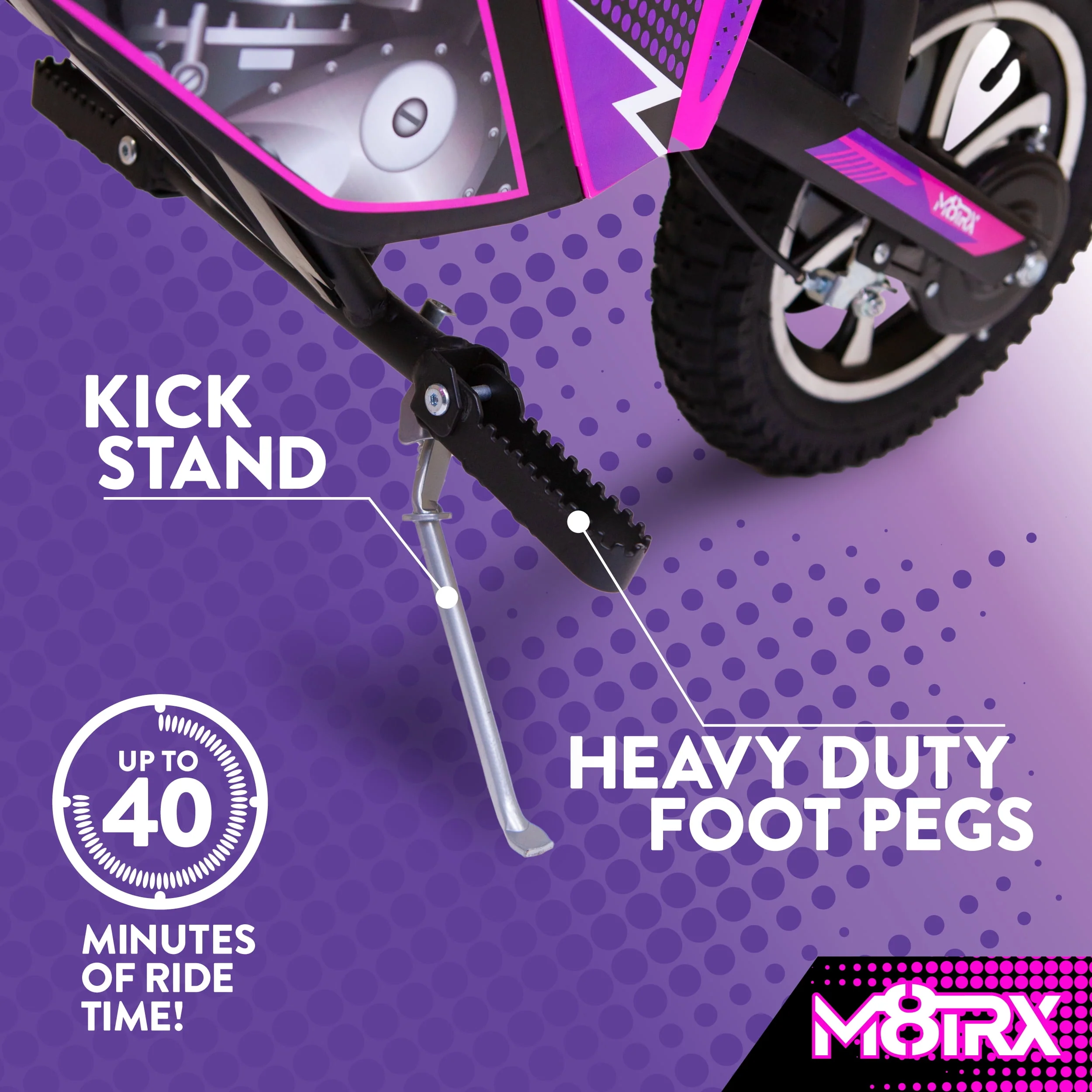 M8TRIX Blue 24V Electric Dirt Bike, Ride on Toy Motorcycle for Kids and Teens
