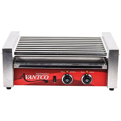 Hot Dog Rollers Avantco RG1824 Hot Dog Roller Grill - 9 Rollers - 24 Hot Dog Capacity (120V)