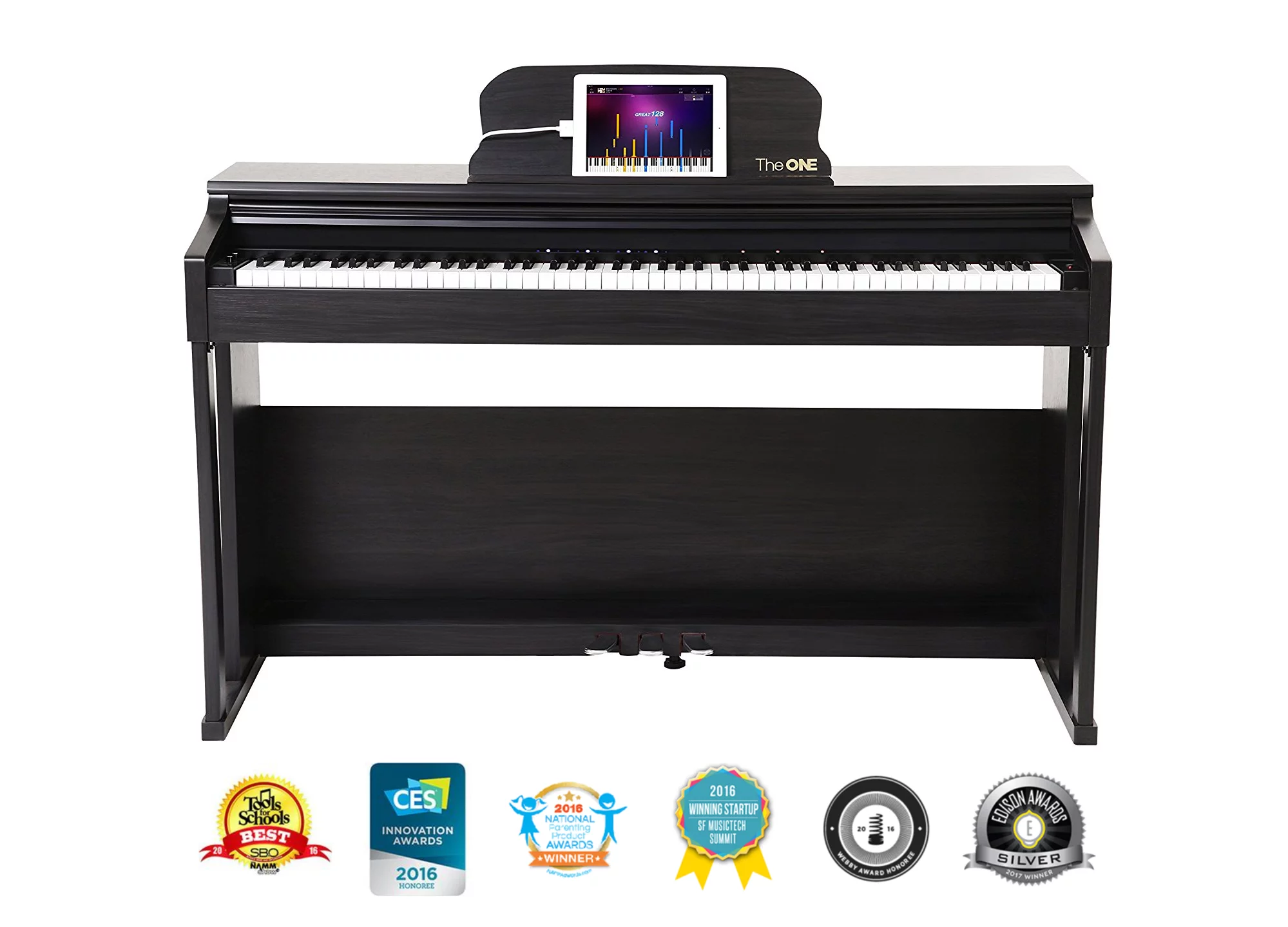 The ONE Smart Piano - 88-Key Upright Digital Piano, Black - Curated Treasures Market