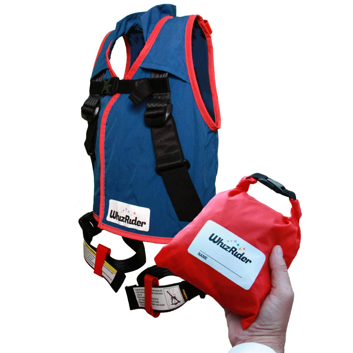 Whizrider Small Portable Car Seat in Blue/Red