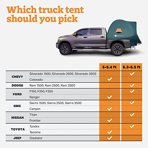 WISE MOOSE Truck Bed Tent - Fits 6.2-6.5 ft Truck Tents for Camping, Waterproof & Windproof Pickup Truck Tent 6.5 Foot Bed, Sturdy Truck Bed Camper Shell with Carry Bag