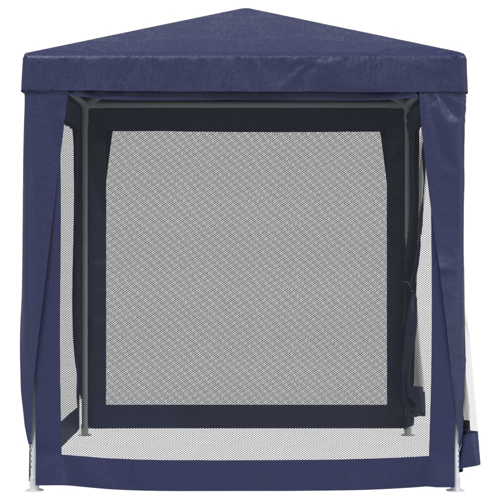 Gecheer Party Tent with 4 Mesh Sidewalls Blue 6.6'x6.6' HDPE