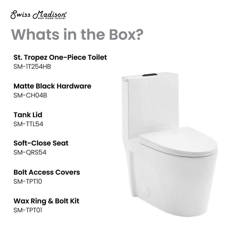 Swiss Madison St. Tropez One Piece Elongated Toilet Dual Vortex Flush SM-1T254HB - Shop Hardware Tools Online Store