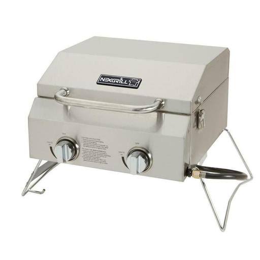 Portable Stainless Steel Table Top Grill 2-Burner Propane Gas BBQ Camping New