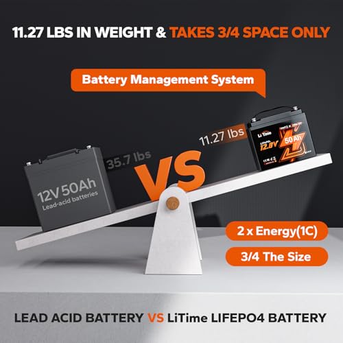 LiTime 12V 100Ah LiFePO4 Battery BCI Group 31 Lithium Battery Built-in 100A BMS, Up to 15000 Deep Cycles, Perfect for RV, Marine, Home Energy Storage