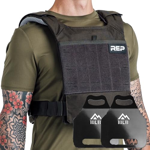 REP Fitness Strata Weight Vest, 2 Removable Plate Options for Unisex, Men & Women, Wearable, Weighted for Strength Training, Muscle Building, CrossFit, Running, Gym Exercise, Adjustable Sizing